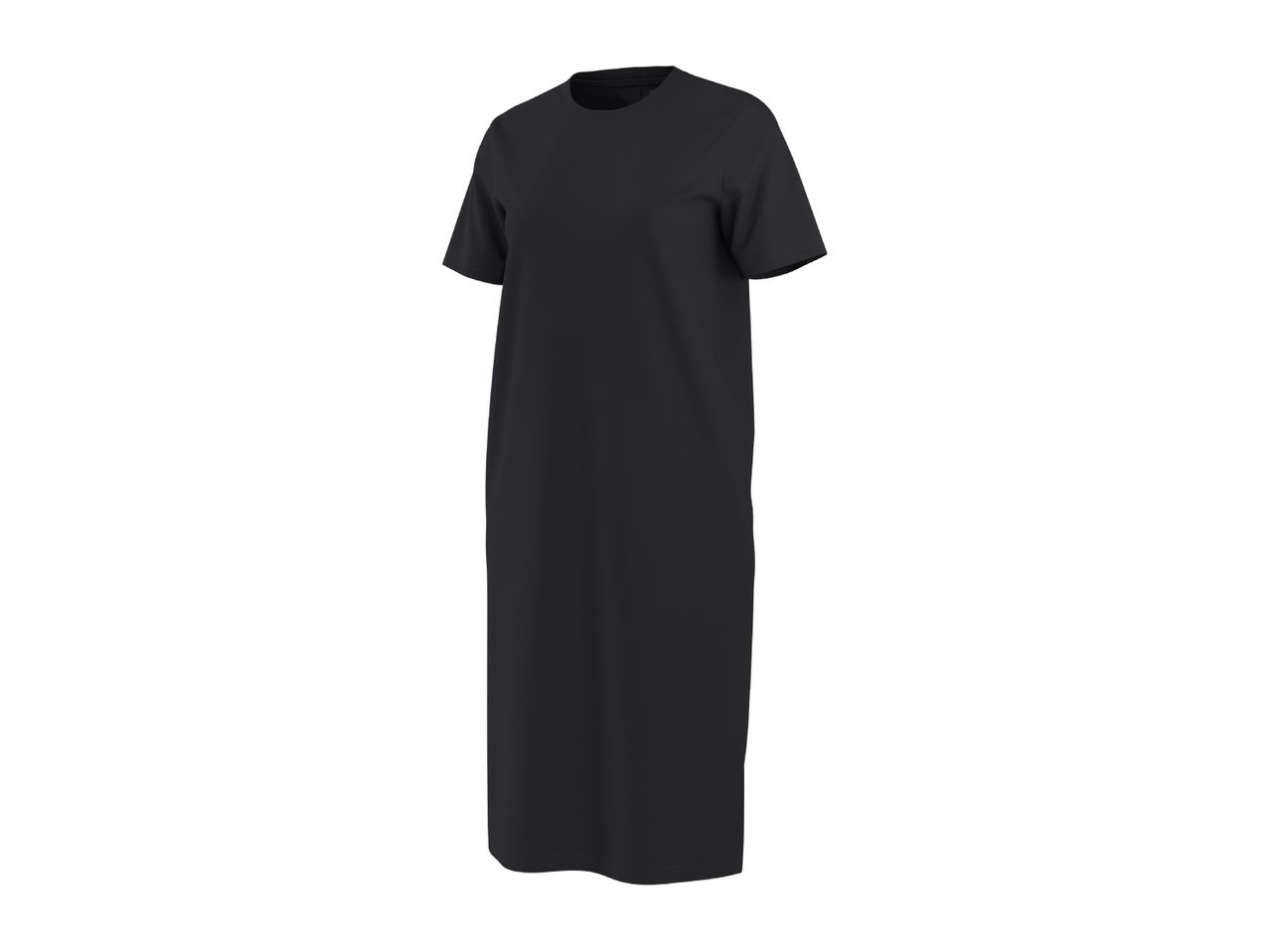 Black short-sleeved maxi t-shirt dress
