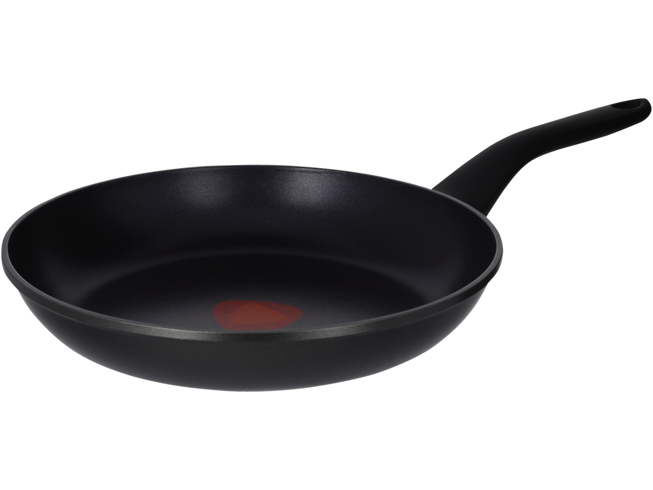 SILVERCREST® Cast Aluminium Frying Pan with a black non-stick coating and red heat indicator.