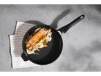 Silvercrest® aluminum pan with salmon and vegetables on a gray surface.