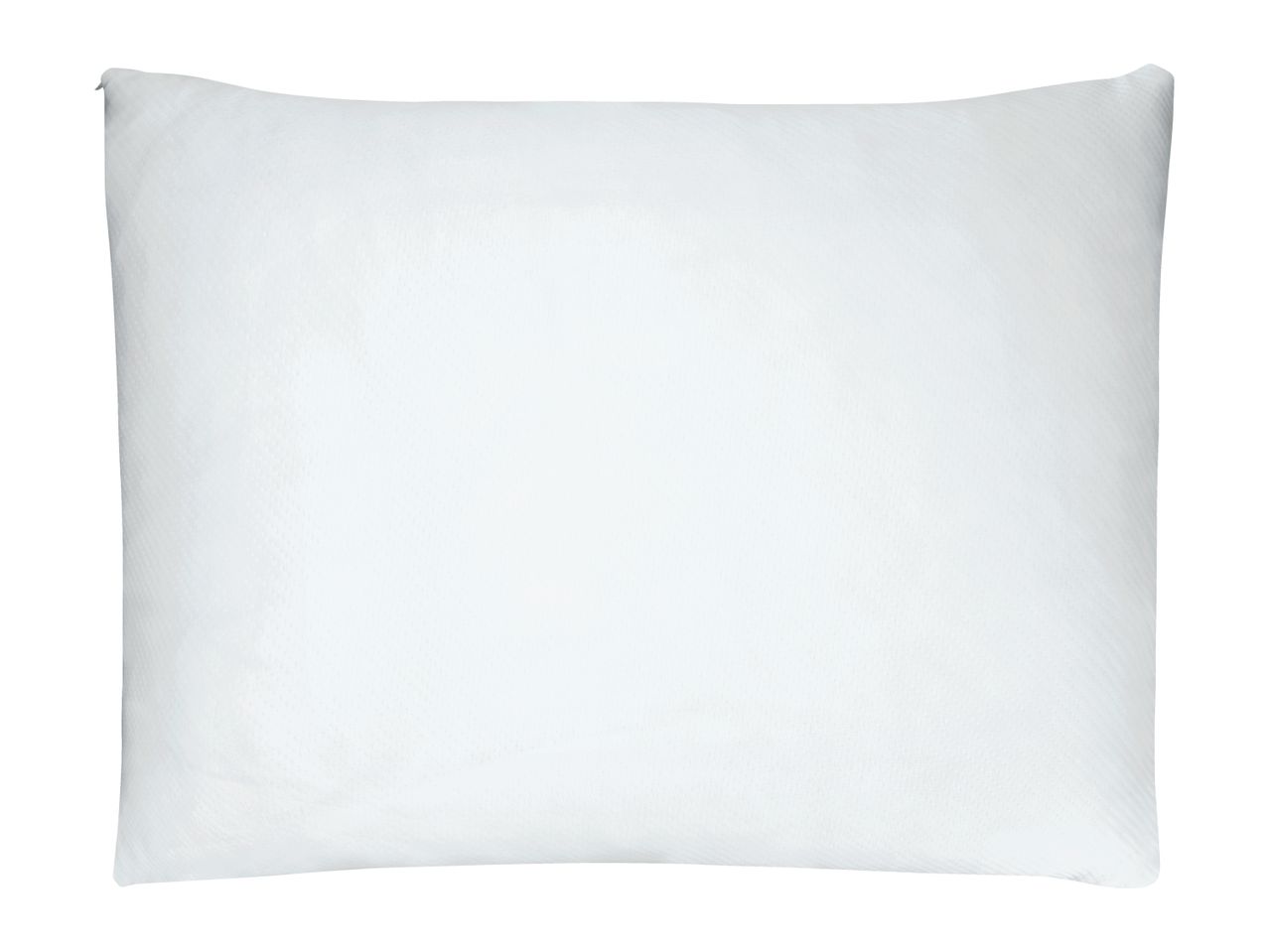 A white pillow with a subtle textured pattern, isolated on a white background.