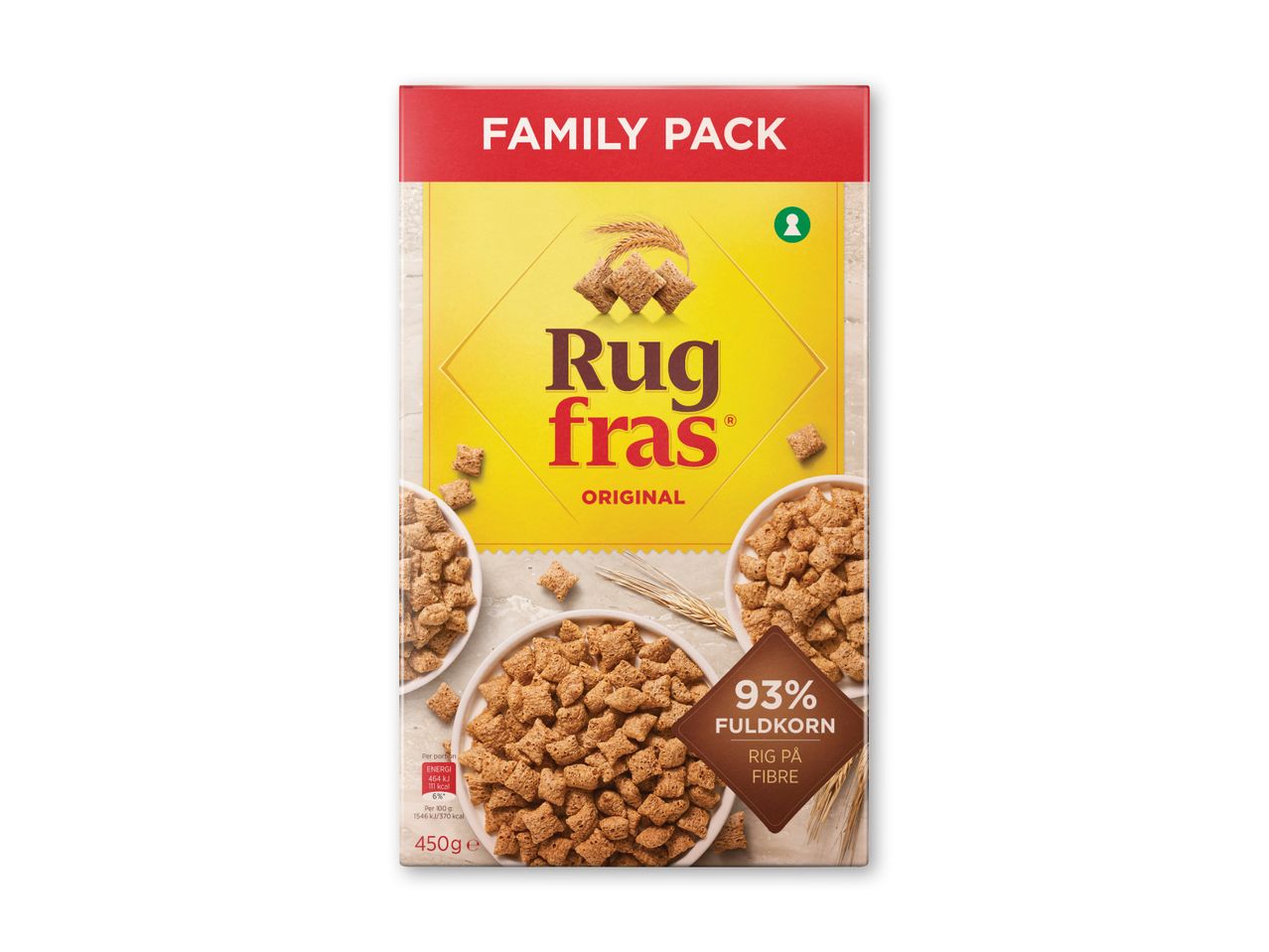Rugfras Original morgenmadsprodukt i en familiestørrelse.