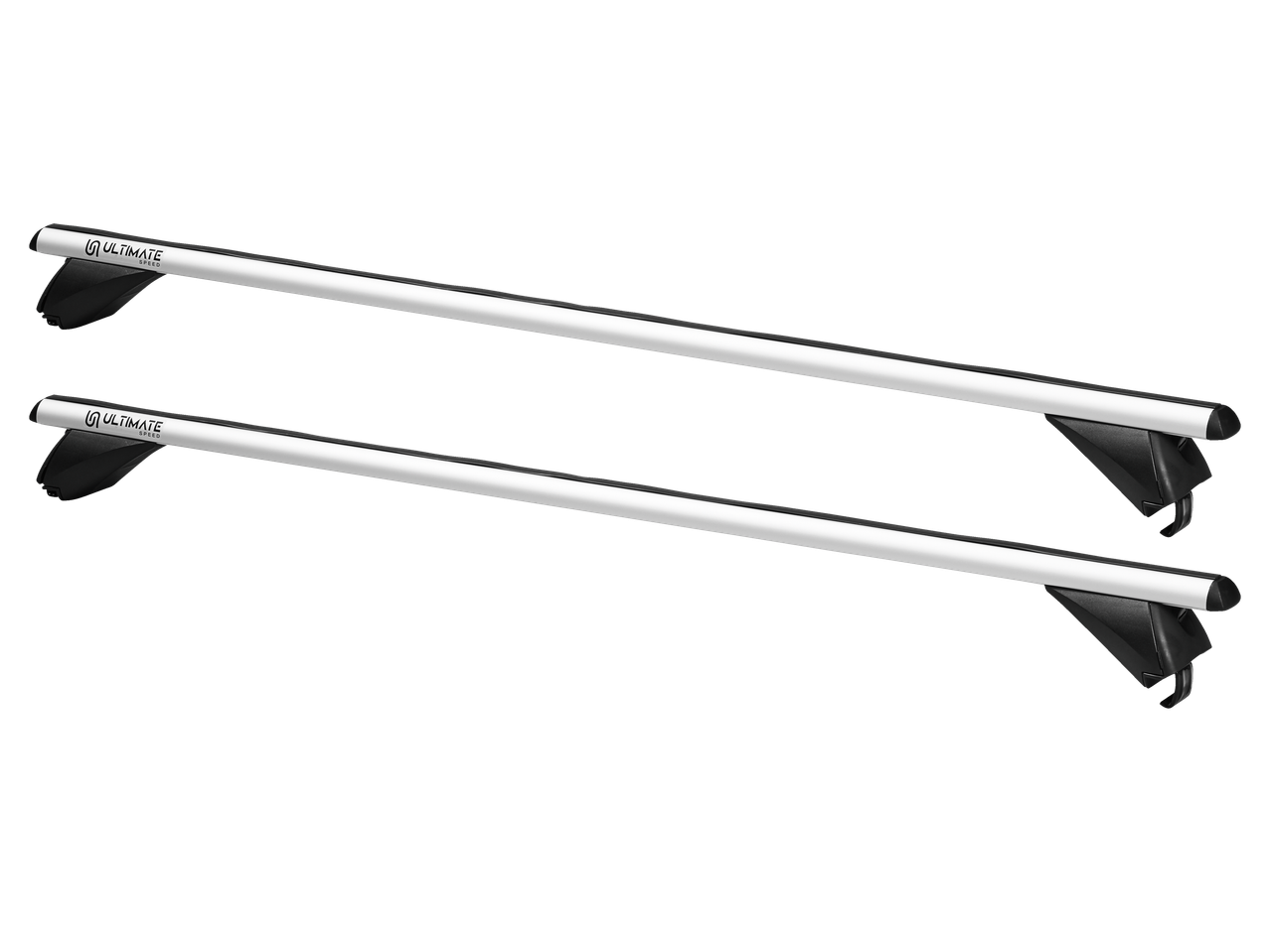 ULTIMATE SPEED® Car Roof Bars, two silver bars with black mounts
