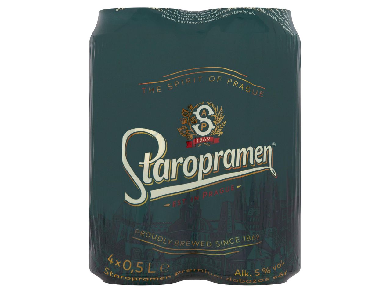 Staropramen sör két dobozos csomagolásban.