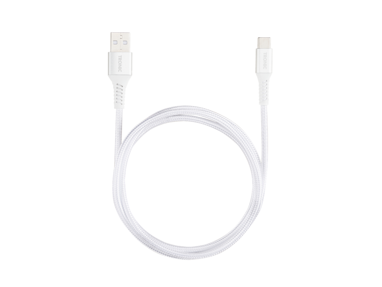 Λευκό καλώδιο USB TRONIC με υποδοχές USB-A και USB-C