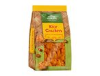 Chilli flavoured rice crackers in a bag with a window showing the product, 150g.