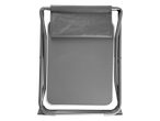 Grey folding chairs and tables.