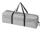 Grey rectangular storage bag with black handles and zipper