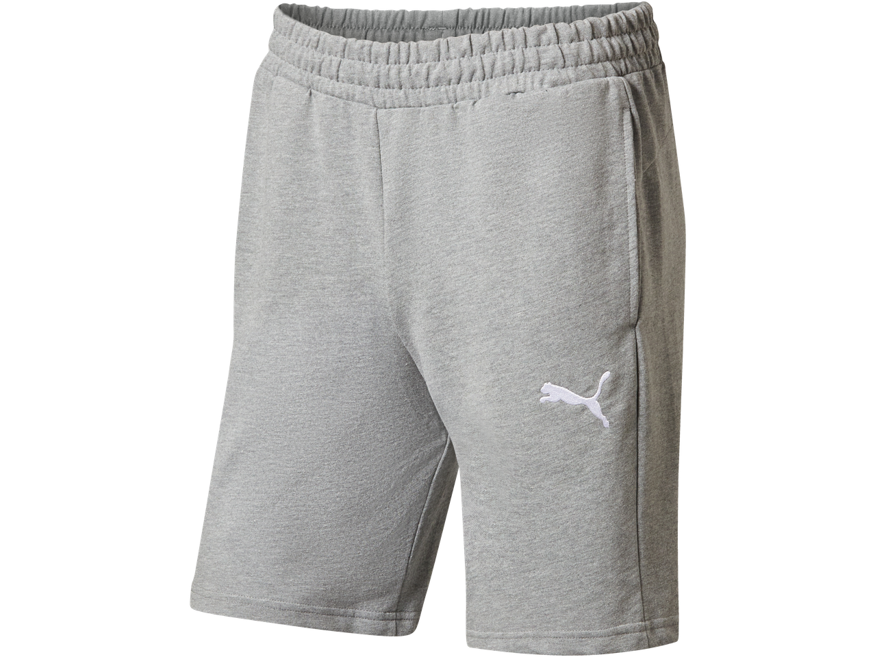Pantaloni scurți de trening PUMA gri pentru bărbați, cu talie elastică și logo.