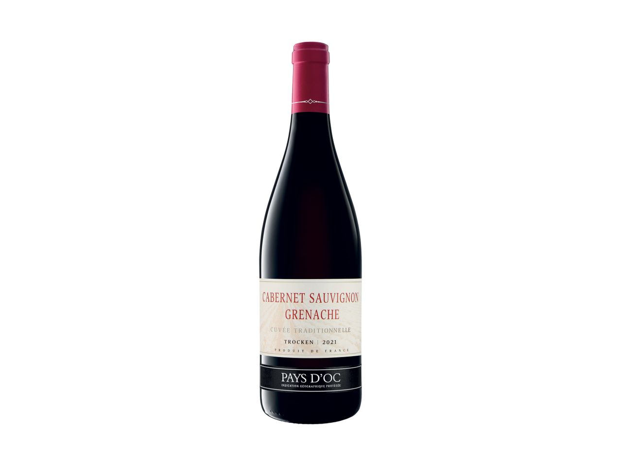 Cabernet Sauvignon Grenache Pays d'Oc vyno butelis.
