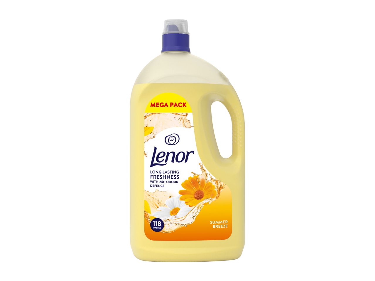 A bottle of Ignor laundry detergent with a sunflower design.