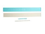 Crivit resistance bands in light blue and beige, shown with instructions.