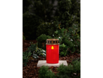 LIVARNO home red LED grave candle with crosses on the lid