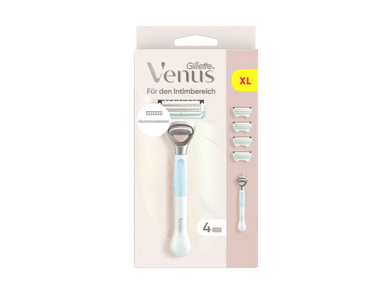 Un rasoir Venus pour femmes, présenté sur son emballage.