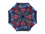 Spider-Man themed umbrella with multiple panels featuring the character and his mask.