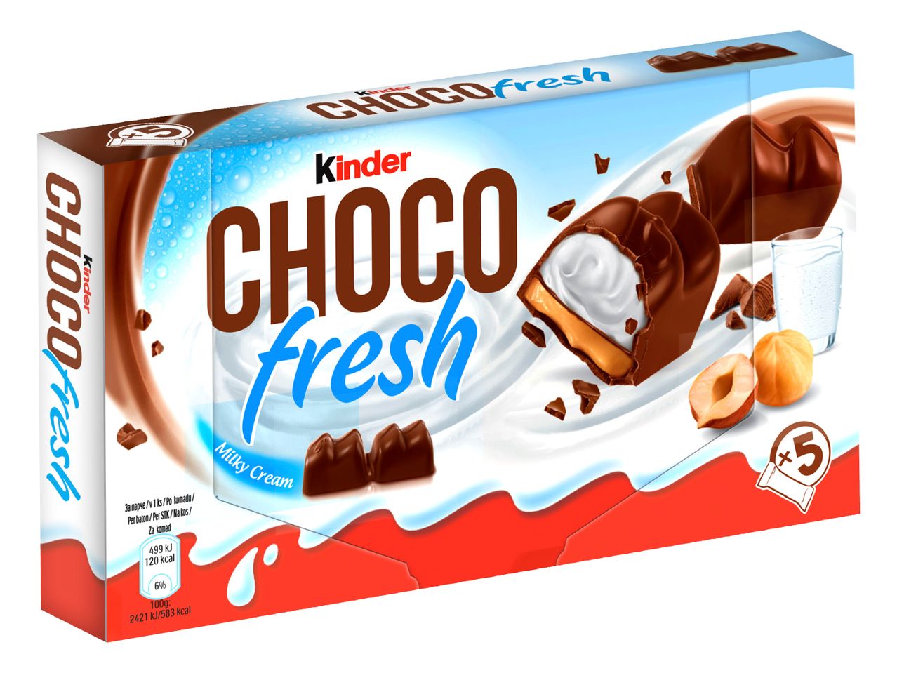 Krekrova čokolada Choco Fresh s kremo in lešniki.