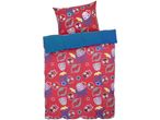 Spider-Man themed duvet cover and pillowcase set in red and blue.