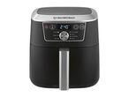 Black and silver hot air fryer with digital display showing 240 degrees