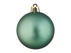 Matte teal Christmas ornament with a gold cap