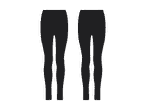 To par sorte leggings til kvinder, set forfra på en hvid baggrund.