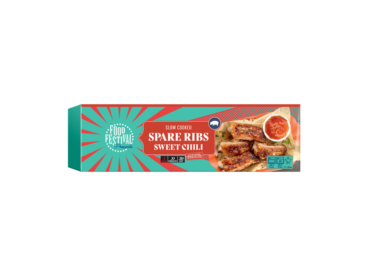 Food Festival Slow Cooked Spare Ribs Sweet Chili met bereidingsinstructies