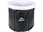 CRIVIT Ice Bath Barrel, black and white, with a white inflatable rim.