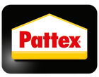 Pattex Logo auf schwarzem Hintergrund.