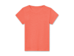 Korallenrotes T-Shirt mit Rundhalsausschnitt