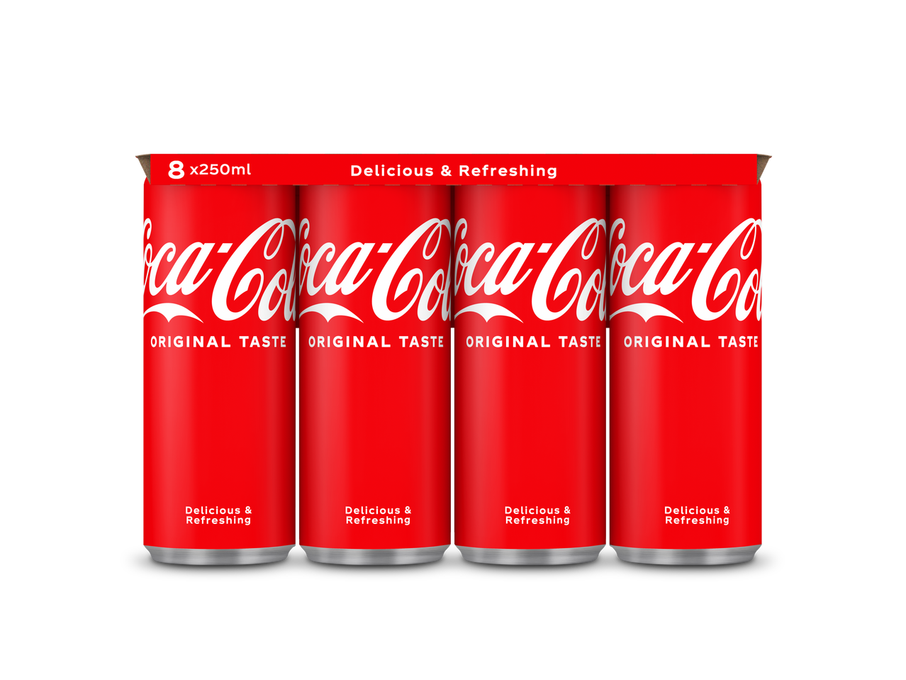 Coca-Cola blikjes (8x250ml): verfrissend en lekker.