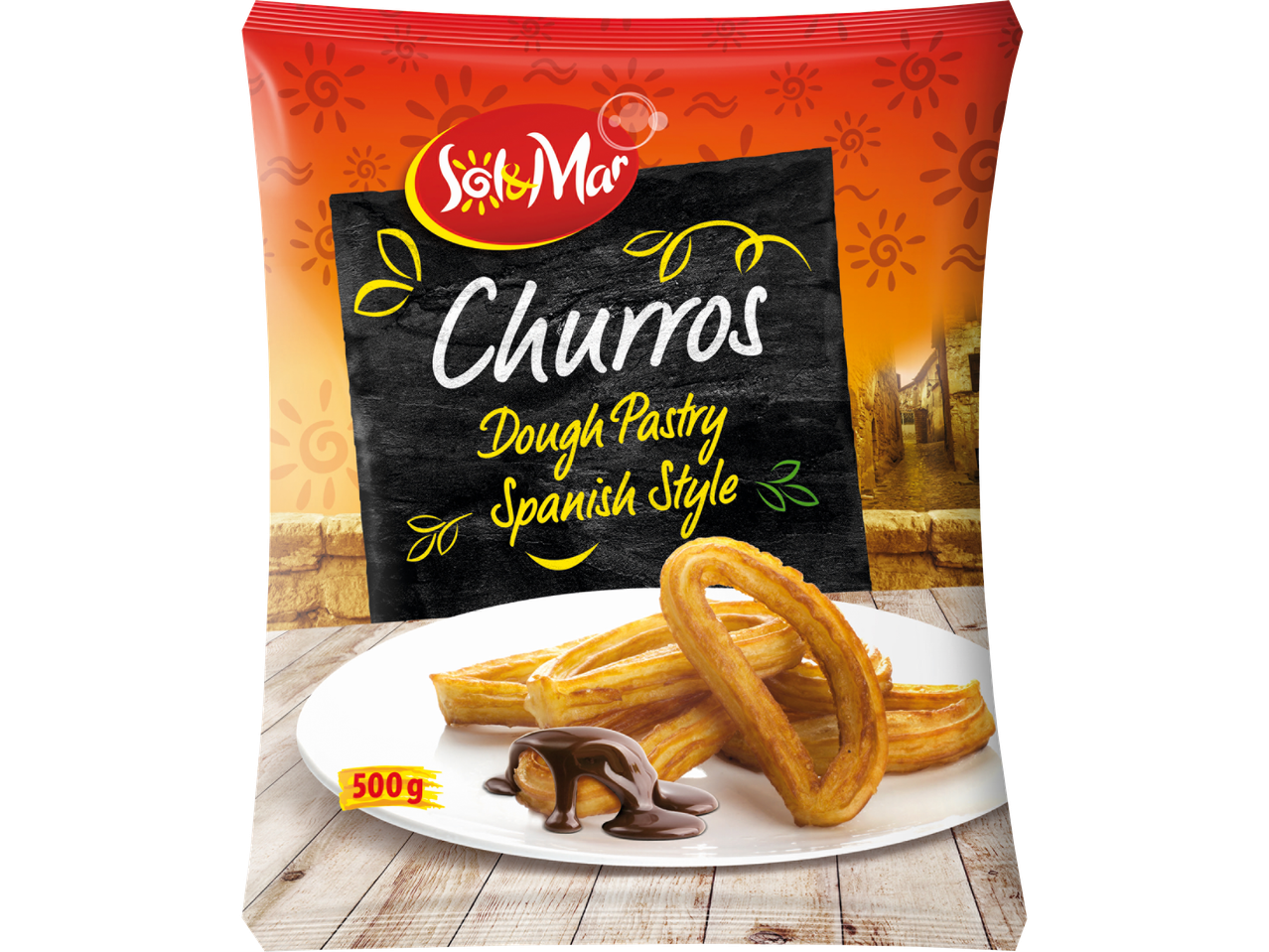 Sol & Mar churros, frysta spanska churros i påse.