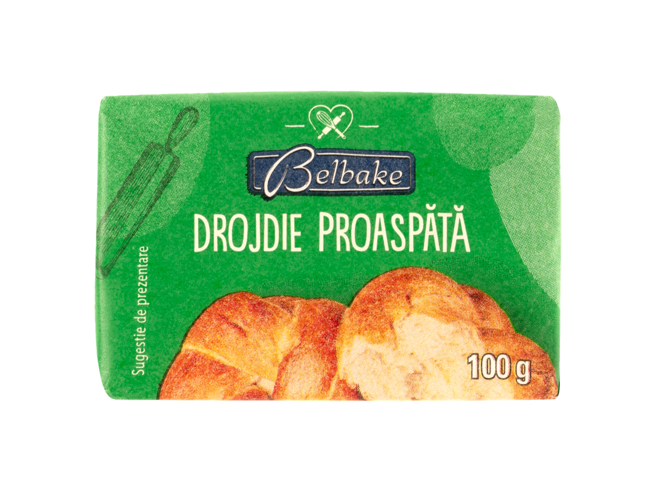 Drojdie proaspătă Belbake (100g), ideală pentru copt.