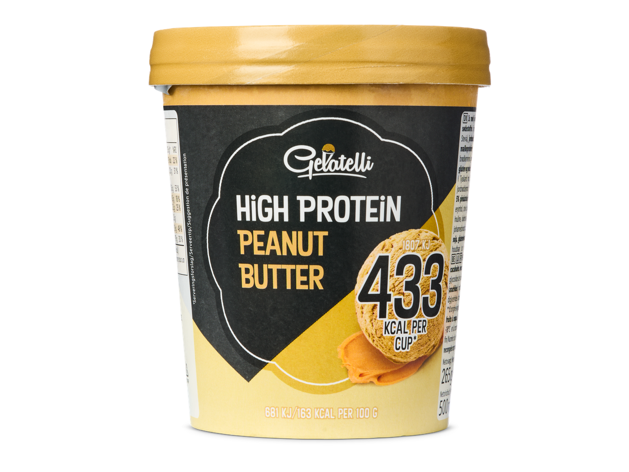 Gelatelli hoog eiwit pindakaas ijs.