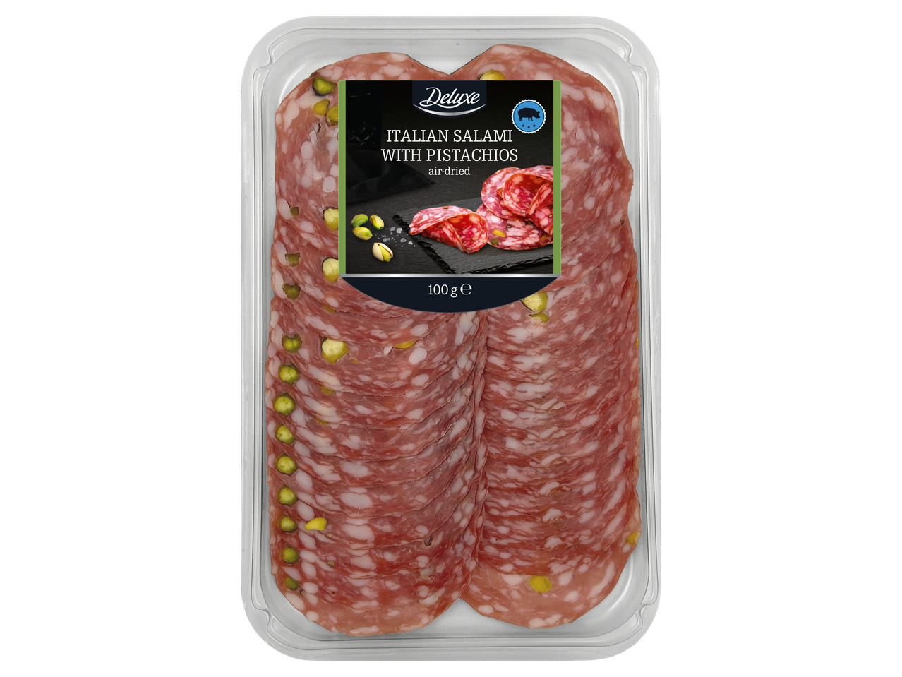 „Deluxe“ itališka saliamis su pistacijomis, džiovinta.