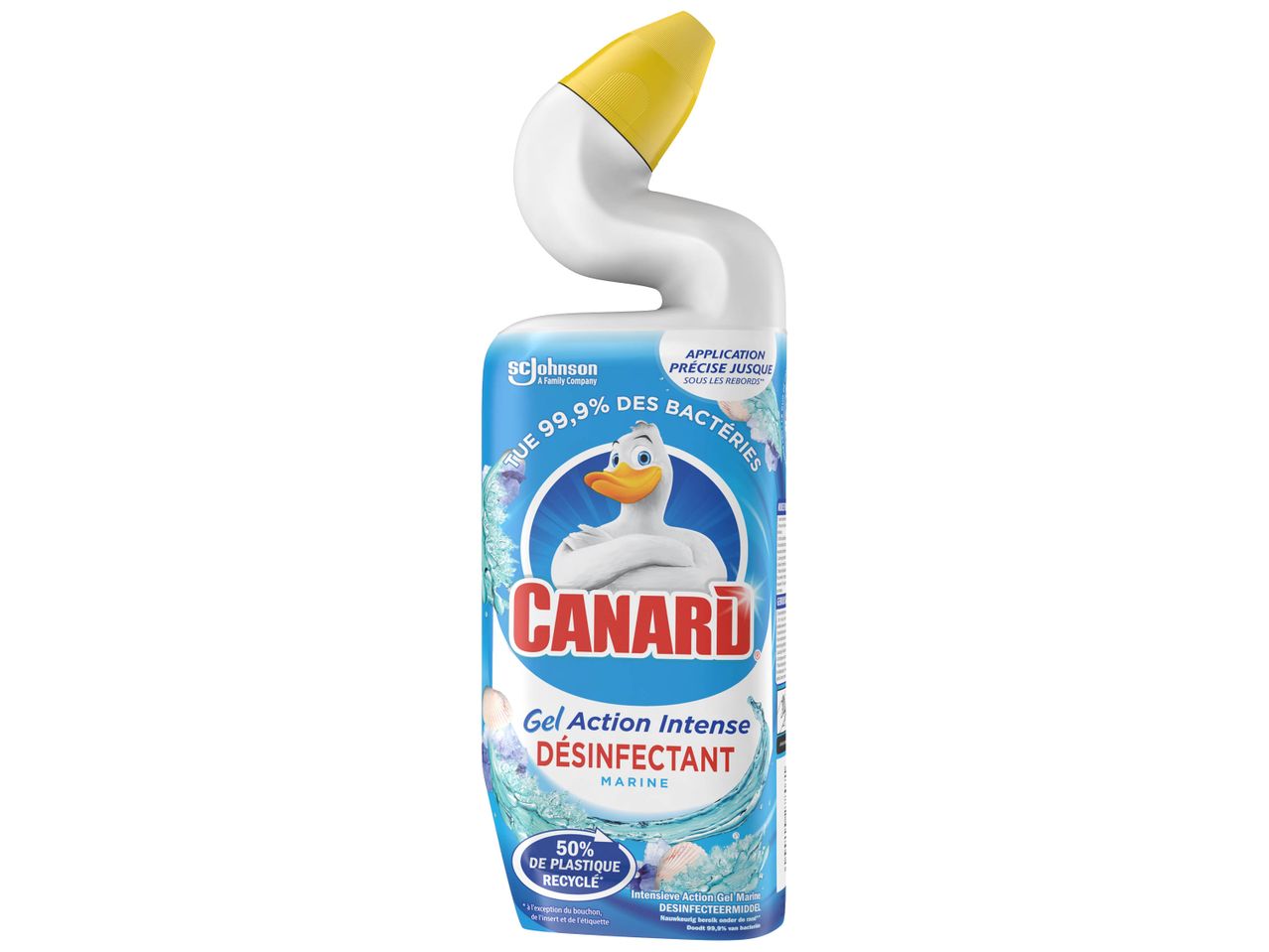 Bouteille de nettoyant désinfectant Canard Gel Action Intense Marine.