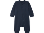lupilu® Baby Sleepsuit in dark blue with snap buttons down the front.