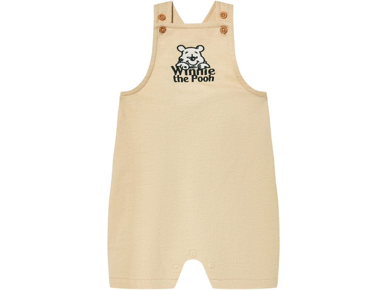 Winnie the Pooh baby romper in beige with button straps