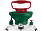 Parkside® garden sprayer with red handle, green funnel, and pressure gauge.