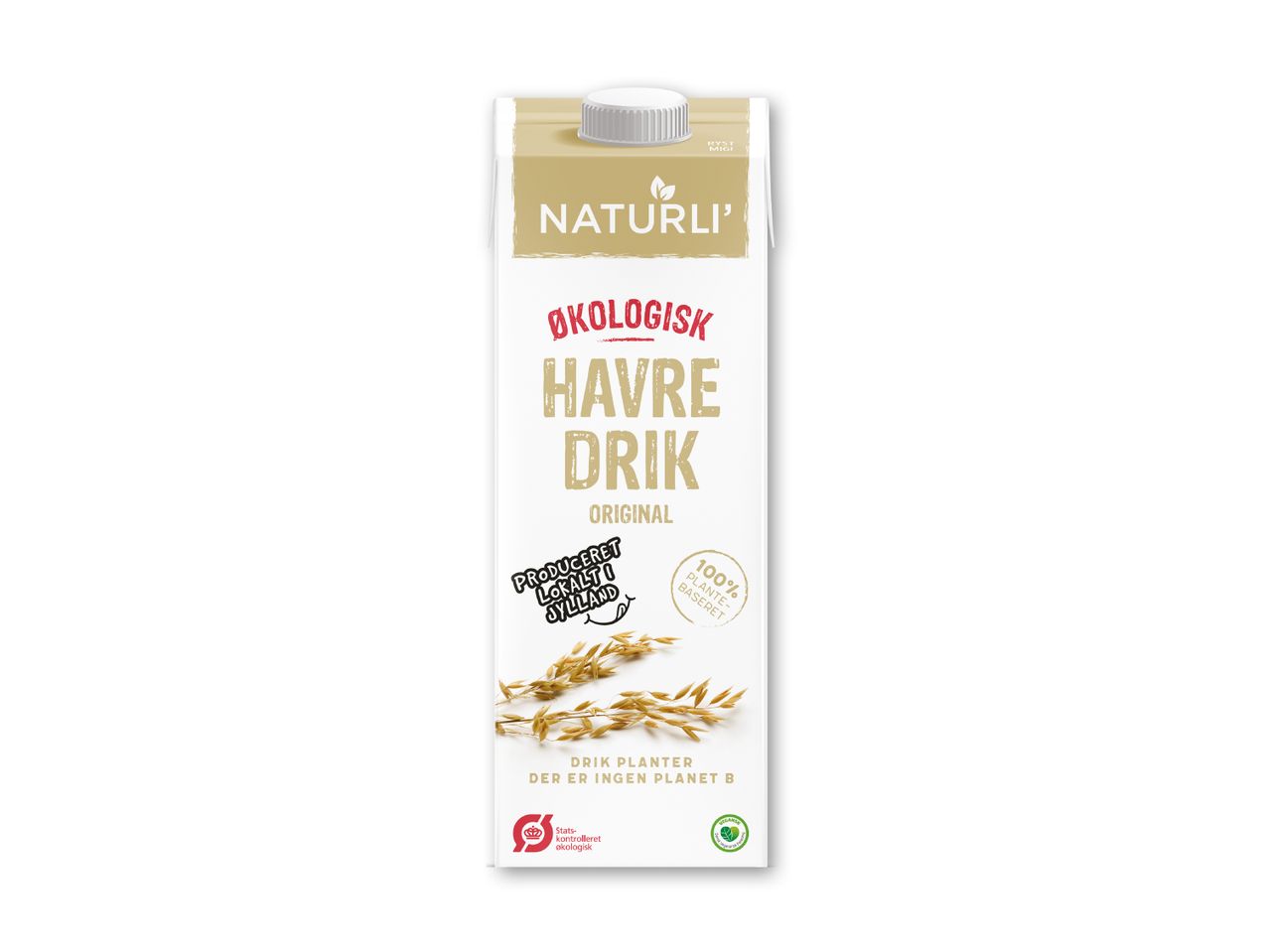 Naturli' Økologisk Havredrik Original i en hvid og beige karton.