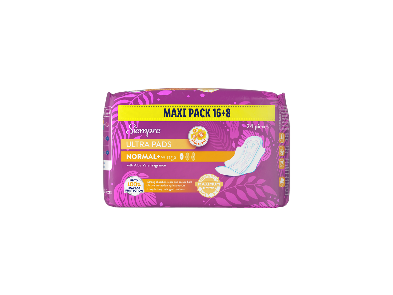 Siempre Ultra betétek Maxi csomag (24 db) normál nedvszívó képességgel, szárnyakkal