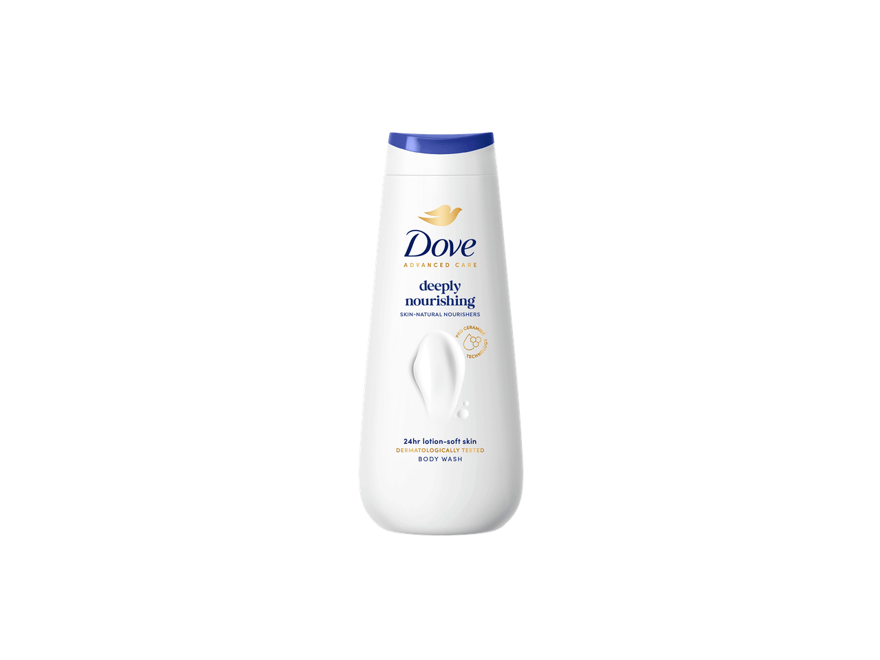 Gel de banho nutritivo para uma pele suave por 24 horas.