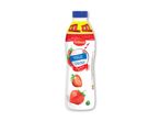En flaske Yoplait jordbærdrik.