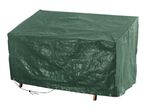 Dark green waterproof cover for garden furniture, with a drawstring at the bottom.