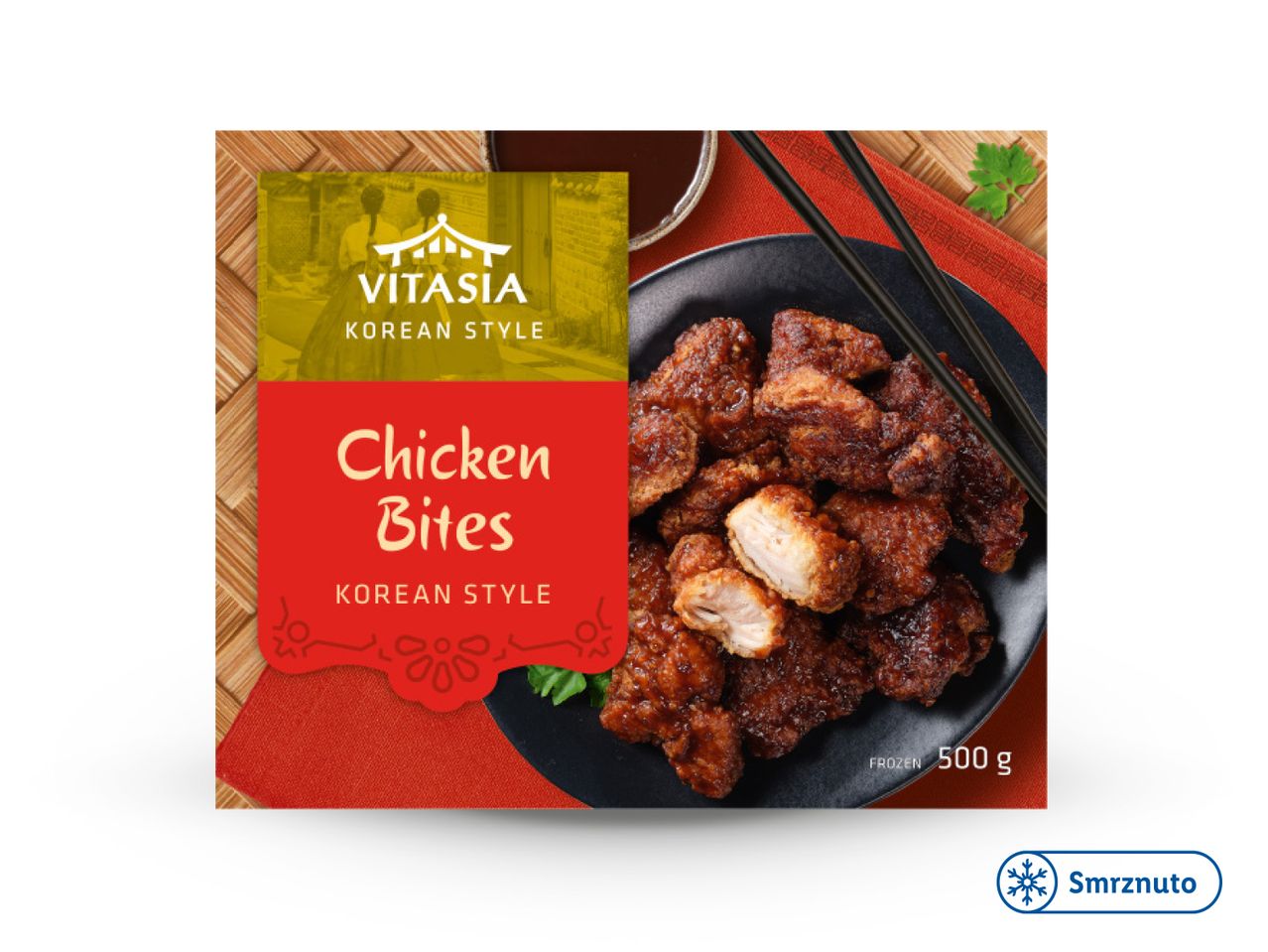 VitAsia zamrznuti zalogaji pilećeg mesa u korejskom stilu (500g).