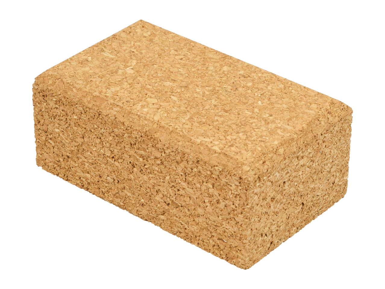 Rectangular cork yoga block for fitness and exercise