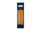 Packet of tricolore spaghetti with a dark blue label and decorative pattern.
