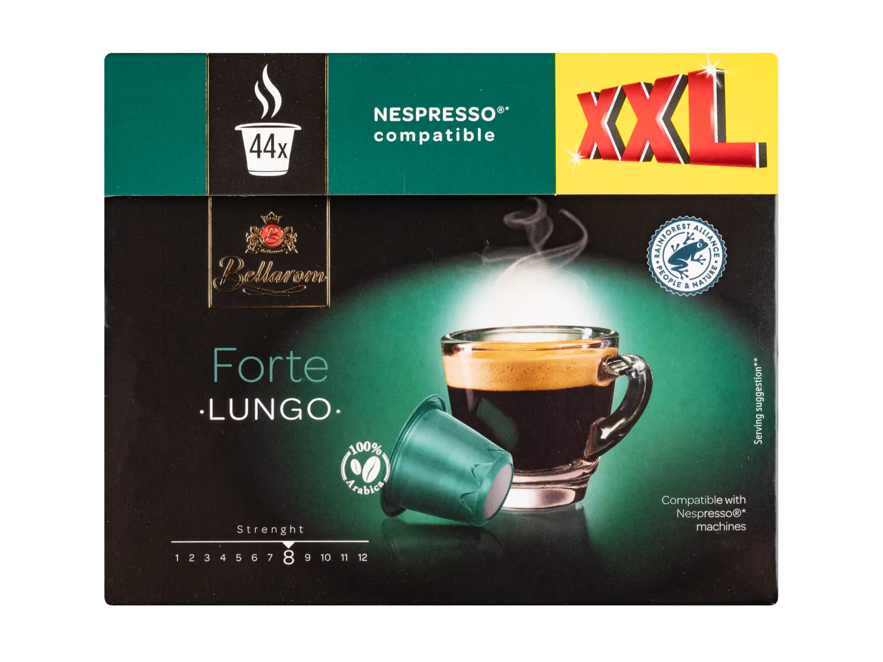Capsule Bellarom Forte Lungo compatibile Nespresso (44 buc.).