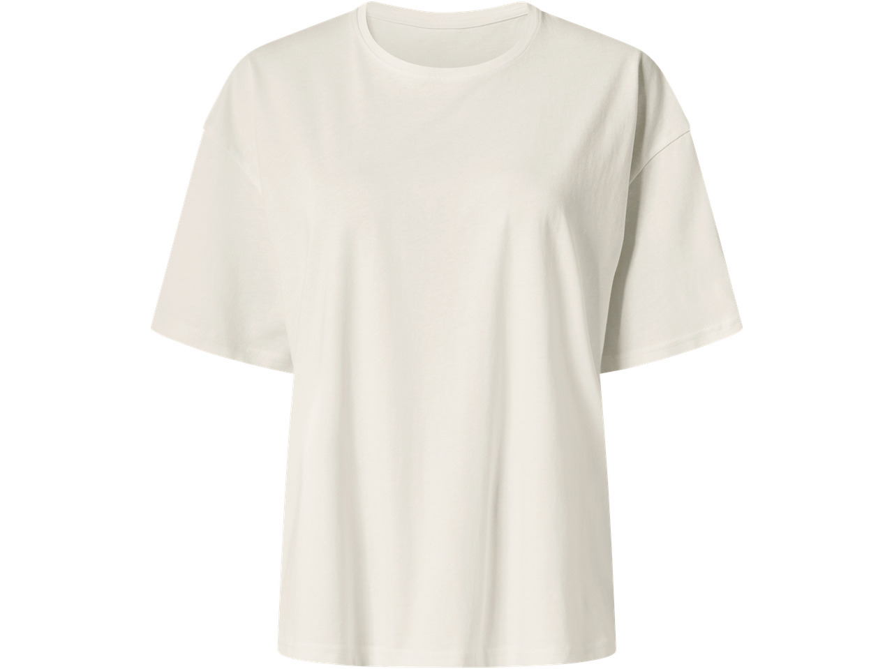 T-shirt Esmara de manga curta em branco sujo com gola redonda.