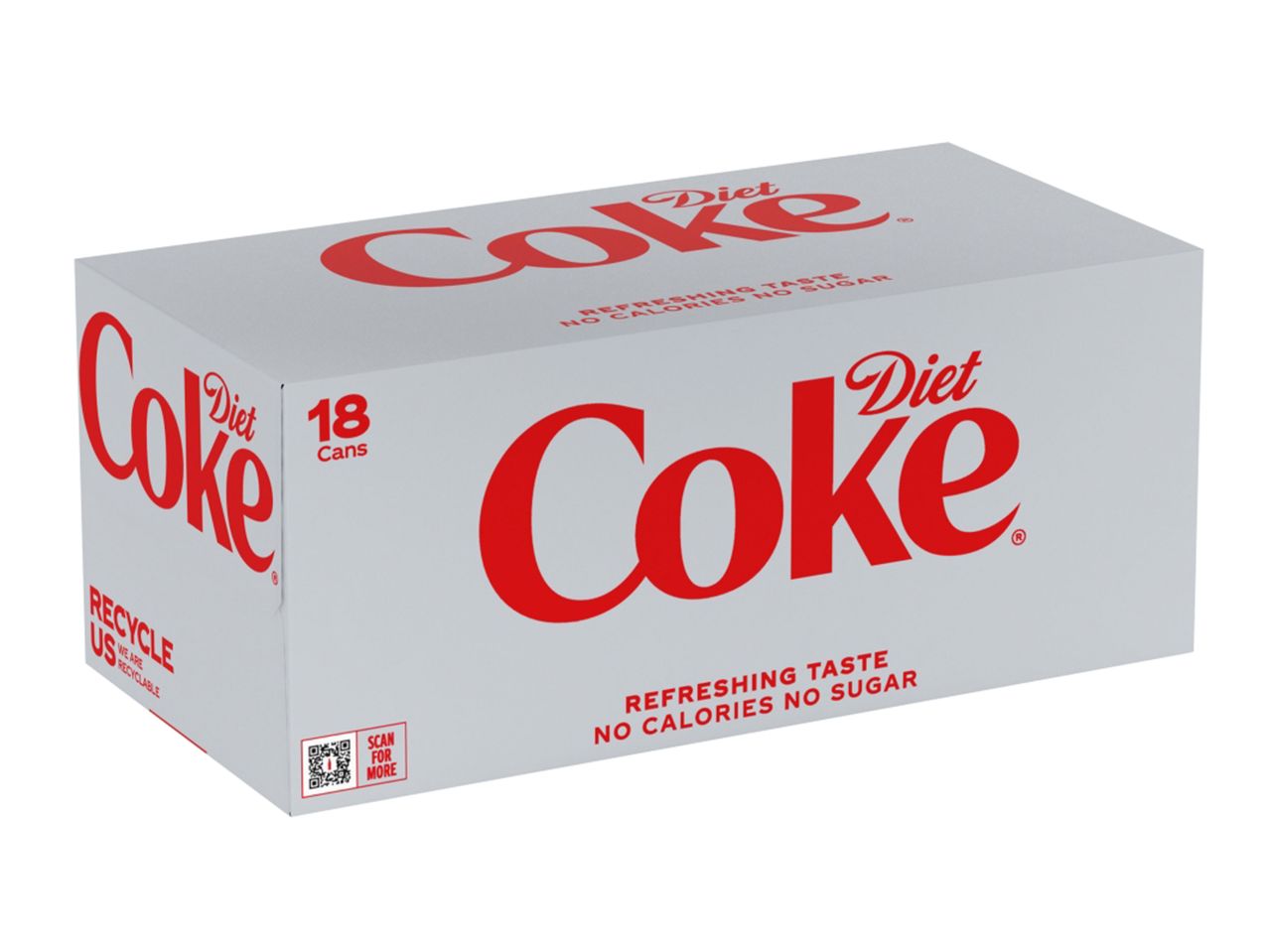 A 12-pack of Diet Coke cans.