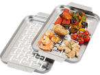 Tavă de grătar GRILLMEISTER cu legume la grătar, creveți, pui și pâine