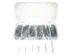 A clear plastic organizer box filled with various sizes of cotter pins, with the PARKSIDE® logo visible on the lid.