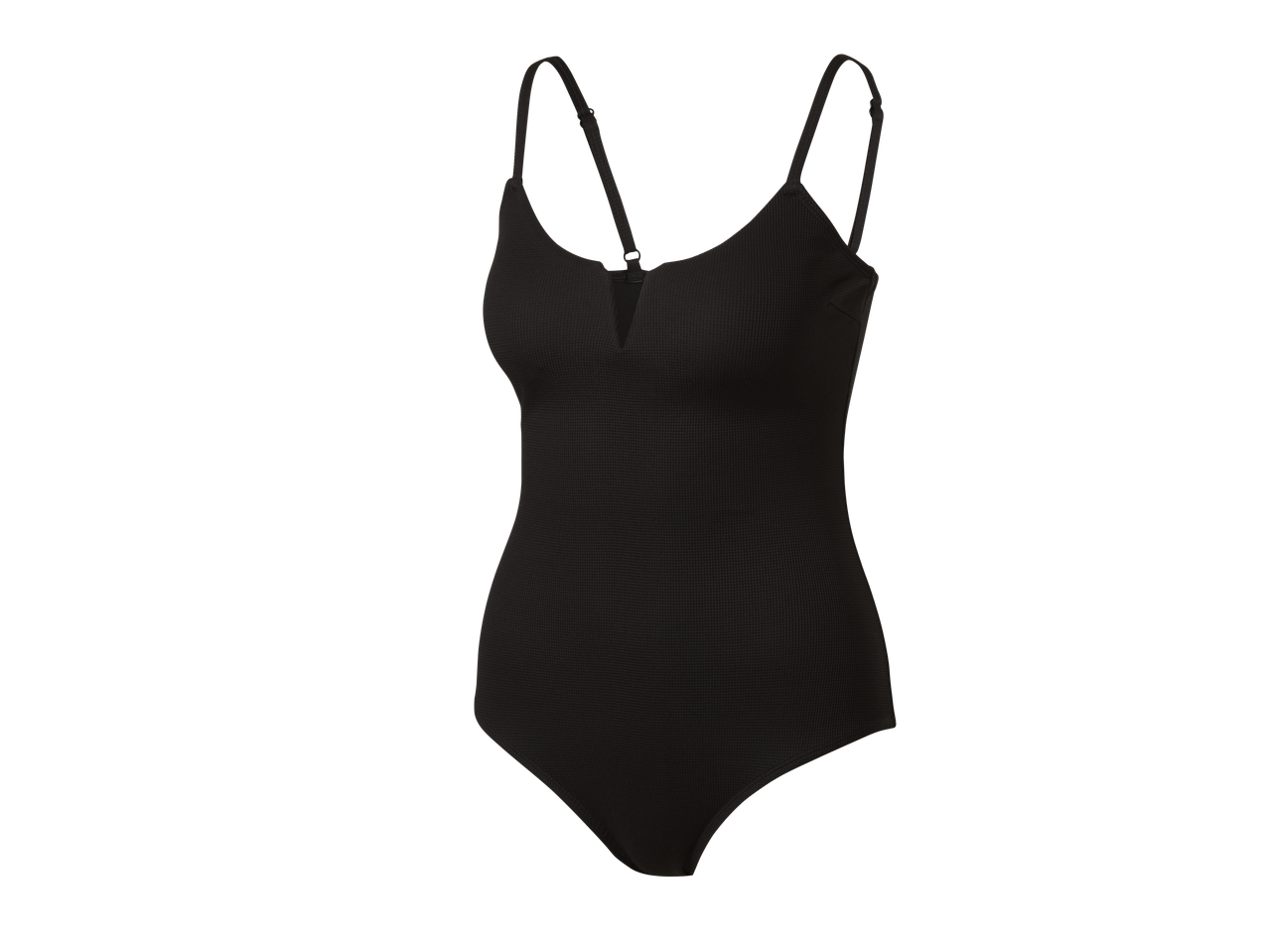 Costum de baie întreg CRIVIT pentru femei, negru, material reiat, decolteu în V.